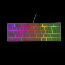 60% Compact Wired Keyboard with RGB Backlight and Membrane Keyswitches. Suitable for Windows Tablets, Laptops and Gamers. White.