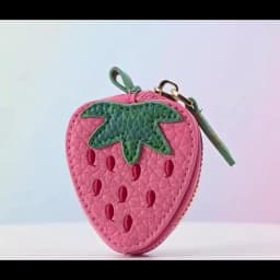 Cute Fruit Shape Leather Coin Purse Mini Zipper Earphone Bag Keychain Pendant Wallet for Women Girls Gift