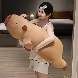 Kawaii Capybara Plush Toy Stuffed Capibara Fluffy Doll Long Sleep Soft Pillow Sofa Cushion Sleeping Children Toys Gift