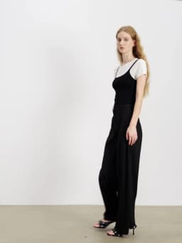 ZIQIAO Panel Design Curved Blade Pleat Casual Tros for Petite Women with Tailored Elements Spring 2026 New Arrival Long Pants