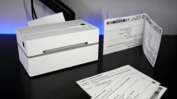 Thermal Label Printer Portable No Ink Required 203DPI 4x6 for Small Business Bluetooth USB High Speed Express Airway Bill