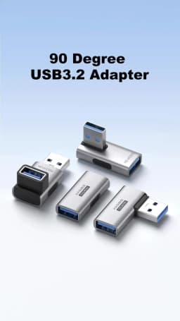 Hagibis USB 3.2 Adapter 90 Degree Right Angle USB A Male to Female Connector OTG Adapter Cable Extender for Laptops Charger PC