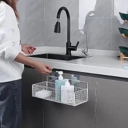 Strong Adhesive Hook Waterproof Shelf Sticker for Bathroom Kitchen Wall Shelf Rack Kitchen Sticking Wall Screw Hook Storage Rack