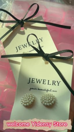 10pcs Luxury Jewelry Packaging Card Label Tag Bow Fabric DIY Handmade Earring Necklace Bracelet Package Display Small Bussiness