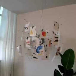 home decor Living room paper pendant lamp Zettel art DIY album card chandelier  creative room decorative led lights