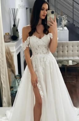LORIE Lace Wedding Dresses 2022 Off The Shoulder Sweetheart Neck Bridal Gowns Side Split Appliques CountryWeddingGown Customized