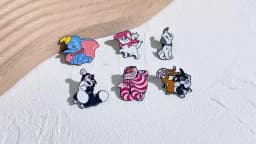 6 Pcs Anime Cartoon Brooch Creative Elephant Cat Rabbit Enamel Pin Metal Badge Jewelry Clothing Backpack Accessories Gift