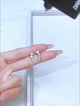 Shiny 0.86CT Curve Real Moissanite Diamond Stud Earrings For Women Real Gift Dating Anniversary Jewelry
