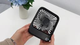 TOPK Ultra Thin Mini Portable Fan 5000mAh USB Rechargeable Electric Desk Fan LED Display Personal Cooling Table Fan Camping