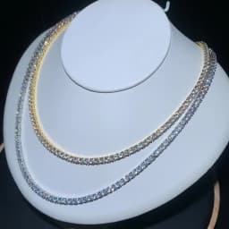 New Thin 3mm CZ 1 Row Shiny Tennis Chain Necklace Hip Hop Iced Out Bling Cubic Zircon Choker Jewelry Gold Color For Women Men