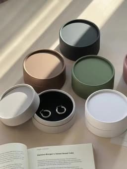 5Pcs 10x5cm Round Jewelry Box Ring Earring Necklace Studs Brooch Small Jewellery Key Coin Gift Boutique Packaging Organizer Case