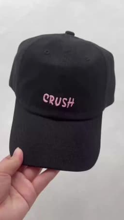 New Arrival Unisex Embroidery "crush" Baseball Caps Black Embroidered Initials Dad Hat 100% Cotton Baseball Caps for Four Season