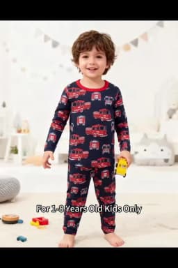 100% Cotton Children's Pajama Set 1-8 Year Old Boys and Girls Full Print Cartoon Pajama 2ps Comfortable Long Sleeve Home Suit