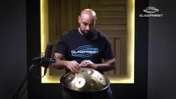 GLADFRESIT Handpan Drum 9 Notes, 18 Inches, In G Minor, Golden