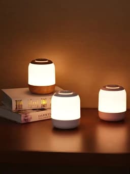 Rechargeable Touch LED Night Light, 3 Color Stepless Dimmable Bedside Lamp, Portable Table Lamp for Bedroom Nursery