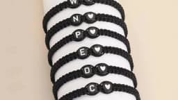 26 Letters Initial Heart Bracelets Handmade Adjustable A-Z Name Braided Bracelets For Women Men Friendship Jewelry