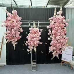 Luxury Pink Color Flower Runner Artificial Flowers Wedding Decoraion Hang Flower Row Arch Decor Floral Backdrop Arrangement