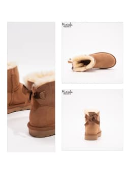 NO-LOGO!!!2025 New Classic mini Snow Boots. Combining Sheepskin and Genuine Leather, Winter Fashionable and Casual Warm Boots