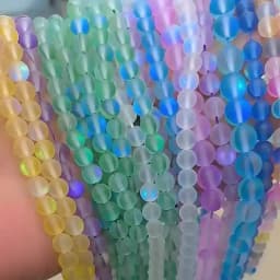 Round Loose Beads for Jewelry Making, Matte AB, Austrian Crystal, Glitter MoonStone, DIY Bracelet, 15 in Strands, 6mm, 8mm, 10mm