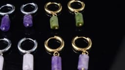 Natural Stone Amethyst Aquamarine Cylinder Shape Stainless Earring Women Reiki Healling Pendant Earring Fashion Jewelry Gifts