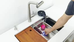 Undermount Kitchen Sink 304 Stainless Steel Above Mount Sinks with Waterfall Faucet Multifunction Single Washing Basin