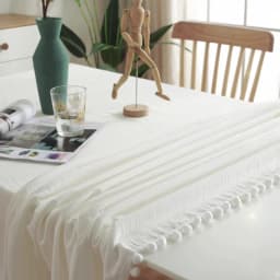 Cotton Fabric Tablecloth Tassels Stitching Washable Table Cloth for Wedding Party Dining Banquet Decoratio Christmas Table Cover