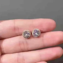 Pass Diamond Tester Pen Moissanite And Zircon Stud Earrings For Women 100% Real 925 Sterling Silver GRA Certificates D VVS1