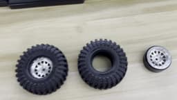 1.3 Beadlock Wheels and Tires OD 2.75'' Hex 7mm (4PCS) for 1/18 1/24 TRX4M SCX24 AX24 FCX18 FCX24 RC Crawler Car