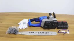 16 Inch Cordless Electric Chainsaw with 2 Battery and Charger,Brushless Handheld Powered Chainsaw for Wood Cutting Tree Pruning