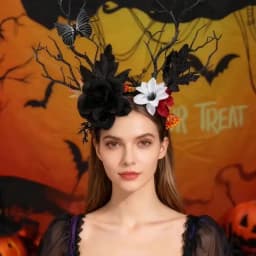 Halloween Black Butterfly Forest Style Creative Elk Branch Hair Band Single Piece Exaggerated Spirit Headwear