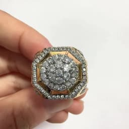 Huitan Gorgeous Two-tone Style Ring for Women Brilliant Cubic Zirconia Finger Jewelry Luxury Anniversary Party Accessories