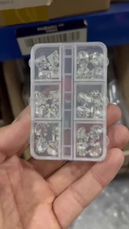 6 Grids Transparent Crystal Nail Pile Diamond Luxury Heart Square Nail Art Rhinestones Gems Sparkle Glass Nail Stones DIY Charms