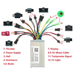 X008-AAM002 48V E-bike Brushless Motor Controller 18A for 5S Protocol Display Electric Scooters MTB Fat Bikes Accessories
