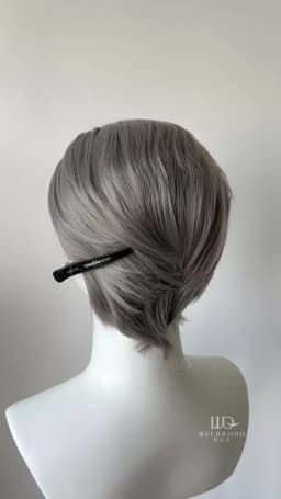 Grey Short Wig for Man with A Slicked-back Hairstyle 13*4 HD Synthetic Lace Front Wig Headband Cosplay Wigs Lace Frontal Peluca