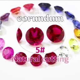 Synthetic Corundum Mixed Blue Red Yellow White Green Stone Gems Synthetic Stone Round Brilliant Cut High temperature wax inlay