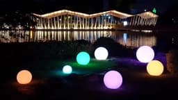 25/20/15/10cm LED Luminous Round Ball Lamp Battery Powered Remote 16 Color Garden Landscape Lawn Home Bedroom Decor Night Lights