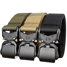 Nylon Braided Tactical Belt Men's Outdoor Quick Release Buckle Military Belt Casual Training Hunting Golf Trouser Waist Belt