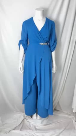 2024 Plus Size 6XL7XL 2-Piece Set Chiffon V-Neck Top and Loose Pants Elegant Commuting Plus Size Women 2-Piece Set