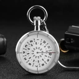 Minimalism Three-layer Second Disk Serpentine Design Hollow Movement Quartz Pocket Watch Pendant Gift With Chain Pocket Watches
