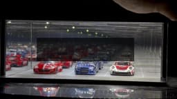 Diorama 1: 64 Mirrored Garage Model 1/64 Die-cast Car Display Case, Abyss Effect Car Parking Lot Model, Car Model Storage Box