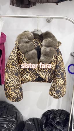 Winter Natural Large Fur Collar Leopard Fur Down Jacket Female Warm Thickened Quilted Jacket Women White Duck Down Fur Outwear