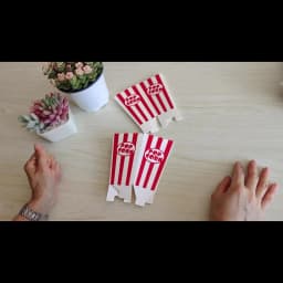 12/48pcs Striped Classic Red and White Striped Paper Popcorn Boxes Disposable Snack Containers for Movie Night Party