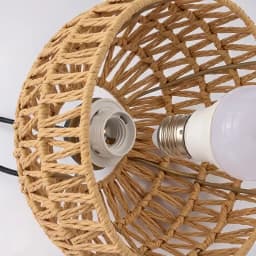 E27 Hemp Rope Woven Iron Pendant Lamp, Bulb Not Included, 1.2m Adjustable Hanging Wire for Kitchen Island Bar Corridor Decor