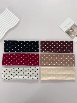 Y2K Retro Boho Breeze Wind Dot Stretch Women's Hairbands Korean Ins Fashion Wide Headbands Yoga Sports Dating Hair Accessories