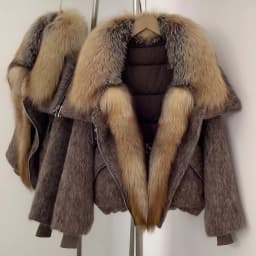OFTBUY Luxury Real Fur Duck Down Clothes Overszie Women Wool Blend Down Jacket with Real Fox Fur Collar New Winter Warm Coat