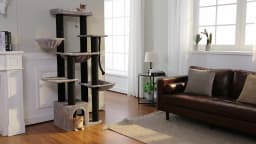 Large Cat Tree with 7 Thick Sisal Scratching Posts Big Hammocks Tall Cat Tower for Indoor Cats Large Adult with Spacious Condo