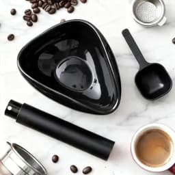 Leeseph Coffee Bean Dosing Cup and Spoon Set, Ceramic Dosing Vessel Measuring Tray Kit for Coffee or Tea, Espresso Accessories