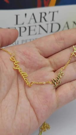 DOREMI Personalised Stainless Steel Customized Name Necklace Personalized Multiname Pendant Name Plate Choker Gold Necklace