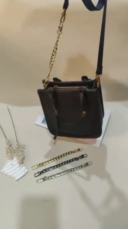 20cm Bag Chain Accessory Gold Shoulder Bag Extension Chain Metal Bag Chain Strap Crossbody Bag Parts Belt Chain Bags Gold Black