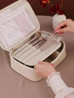 Women's Cosmetic Bag Makeup Bag Double Layer Large Capacity Luxury Cosmetics Organizer Travel Essentials Women's Cosmetic Bag